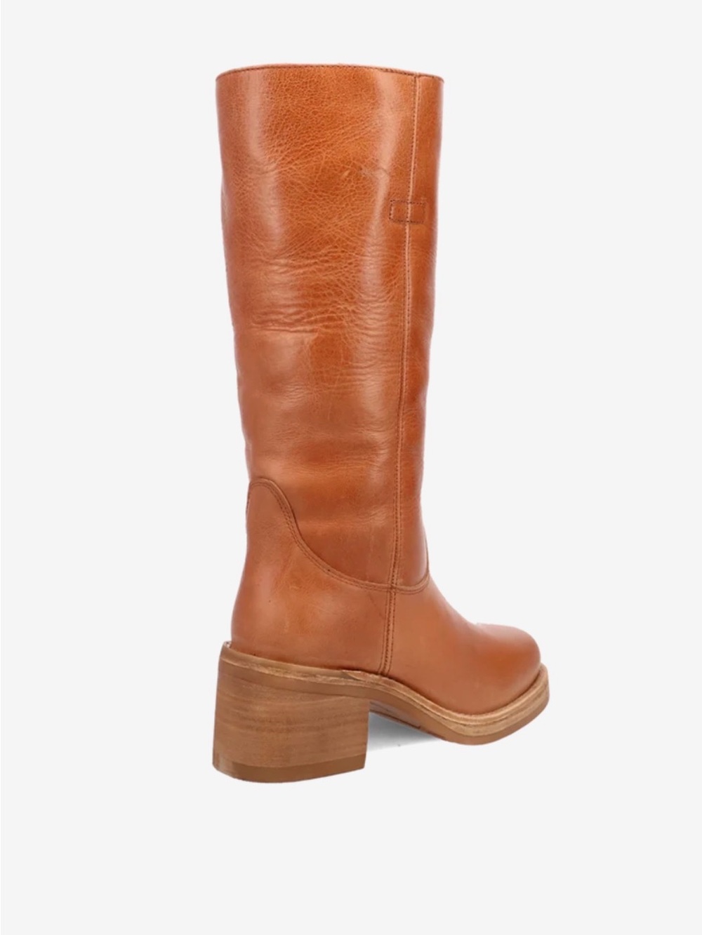 dingo Tan Leather Mid-Calf Block Heel Boots